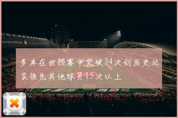 多库在世预赛中突破34次创历史记录领先其他球员15次以上